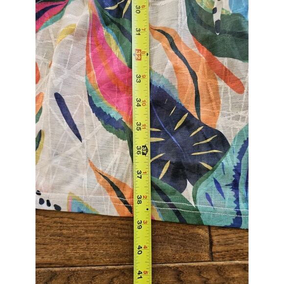 Ott Tropical Floral A-Line Skirt Boho Beach Resortwear Women's Size M Midi - Picture 8 of 10